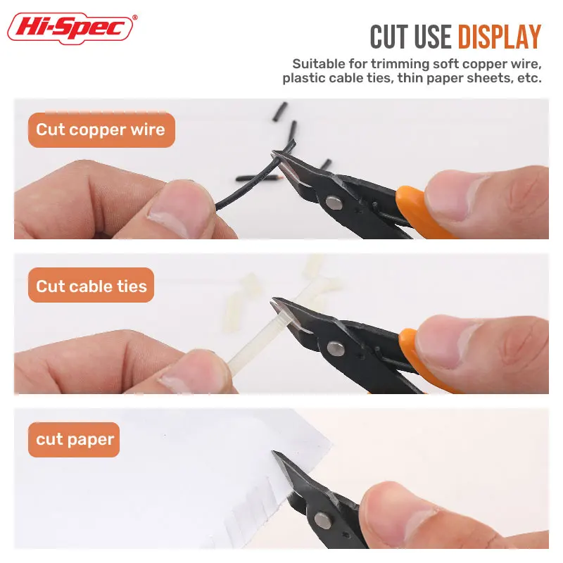 Hi-Spec Pliers Electrician Cut Wire Cable Cutters Cutting Side Snips Flush Pliers Diagonal Nipper Multi Functional Hand Tools