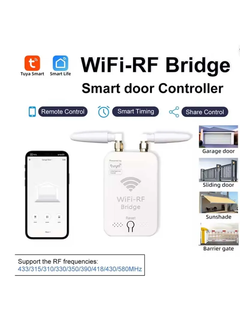 

Tuya WiFi RF Remote Controller – Smartphone Remote for Electric Gates Garage Doors Roller Shutters & Gates