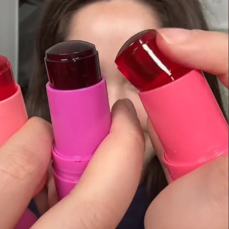 1/2/4PCS Adesivo fard idratante a lunga durata Lucidalabbra Rouge Crema Gelatina Rossetto Guancia Blush Stick Trucco viso Cosmetici
