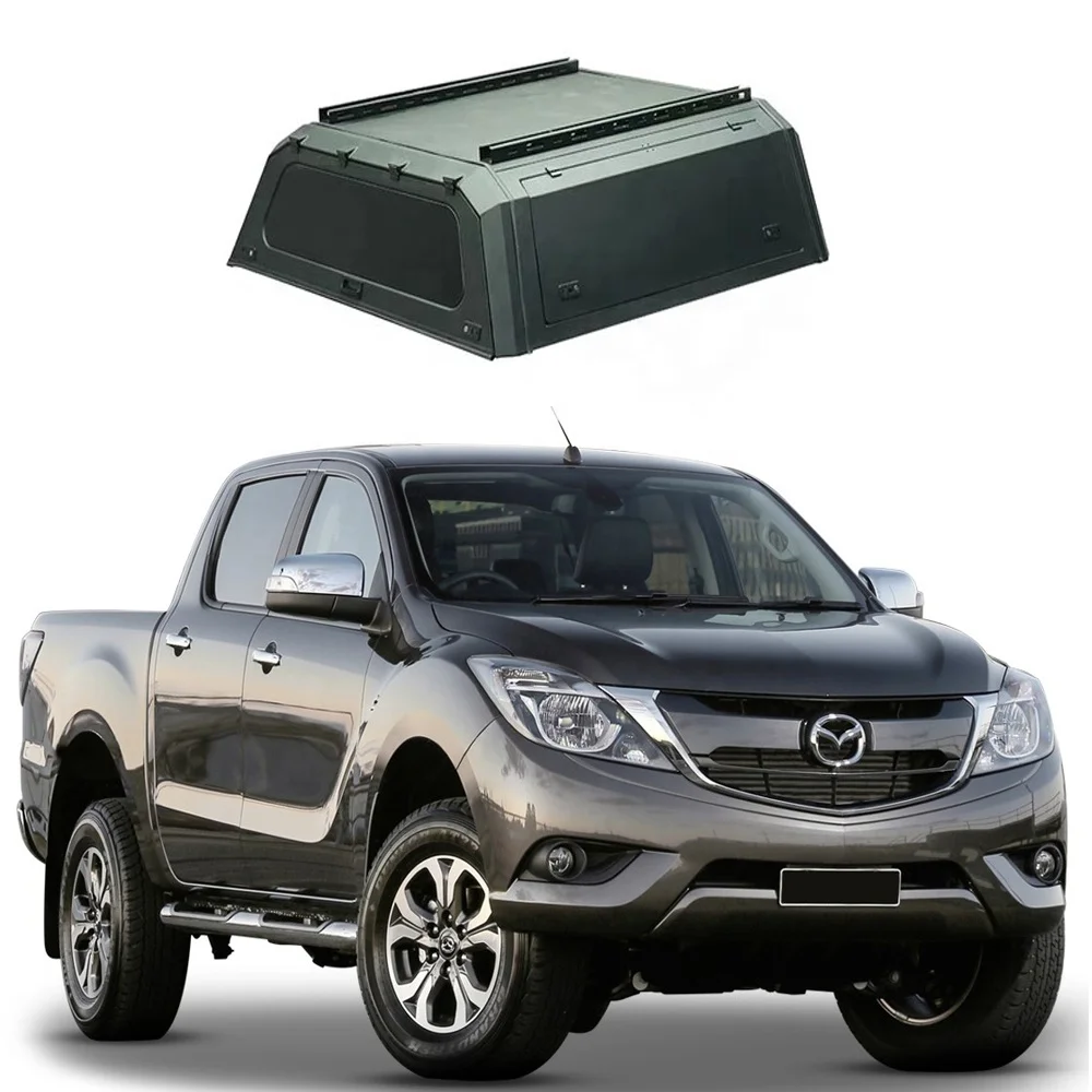 pickup truck canopy Steel Hard top Topper Camper Truck Canopy for mazda bt50 with led light and top rack