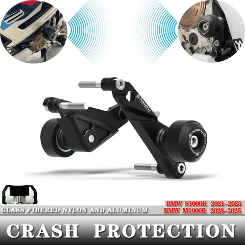 Para BMW s1000r / m1000r y S1000R 2021-2025 / M1000R 2023-2025 protección contra choques de motocicleta aluminio + fibra de vidrio de nailon
