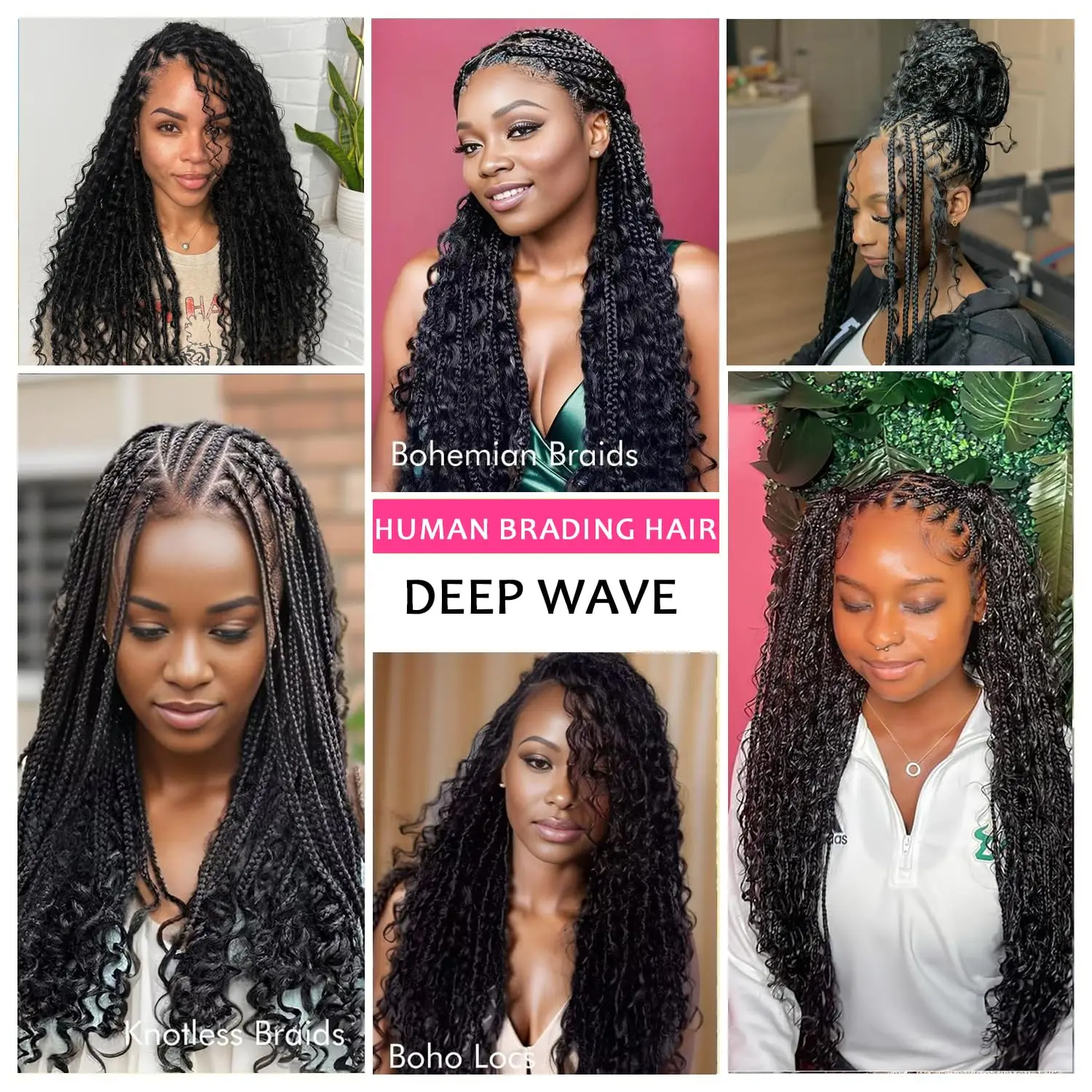 26 28 Inch Water Wave Bulk Human Hair for Braiding No Weft 100% Unprocessed Curly Human Braiding Hair Extensions for Boho Braids