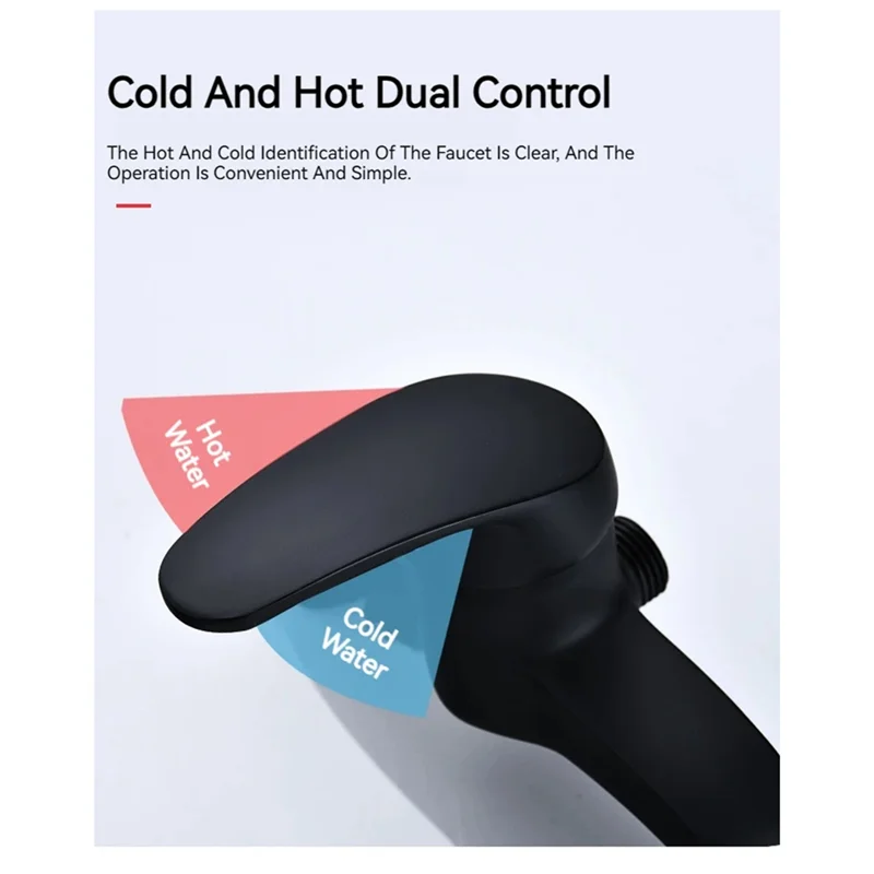 AT19-Triple Bathtub Faucet Wall Mounted Brass Shower Faucet Mixer Valve Simplicity Black Finish Hot And Cold Water Mixer Tap