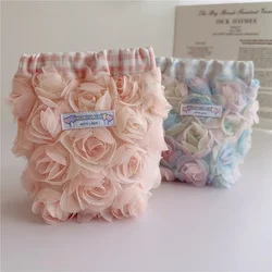 Sweet Flowers Mini Pouch Cute Cosmetic Bags for Women INS Style Portable Travel Storage Pouches Multipurpose Makeup Bag 2025 New