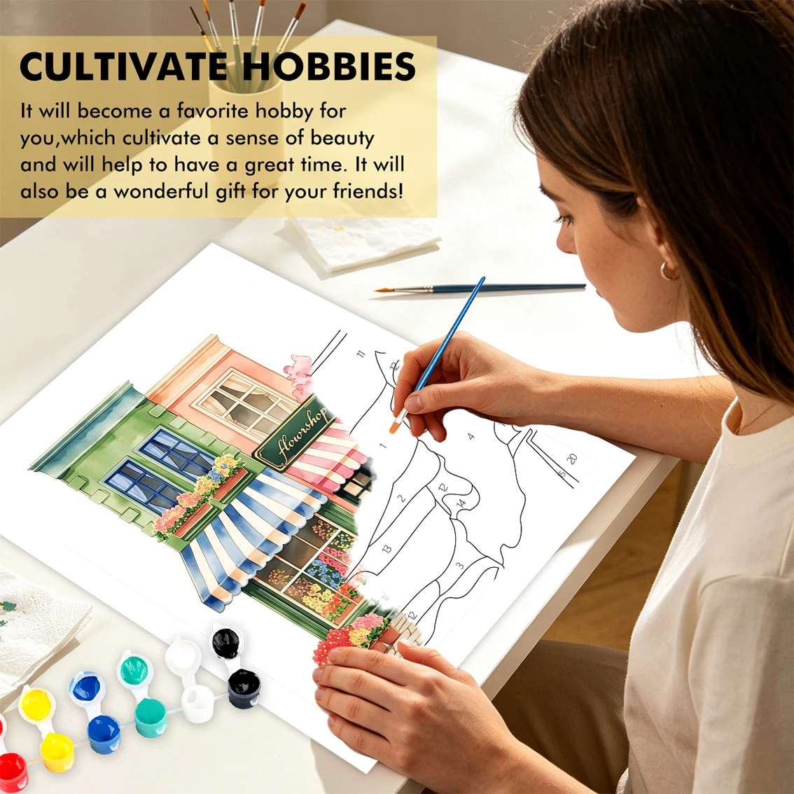 CHENISTORY Painting By Number Complete Kit Hand Painting Arte Oil Frame Landscape House Building Livingroom Decorations For Home 3