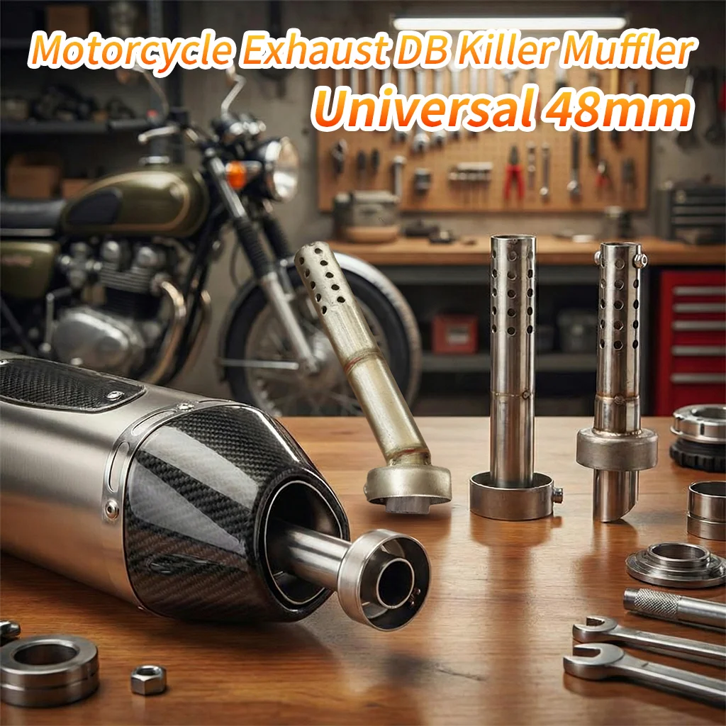 Universeller 48mm Motorrad-Auspuff DB-Killer - Abnehmbarer Schallreduzierer für Honda, Yamaha & Aftermarket-Schalldämpfer