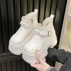 2023 New Fashion Autumn Boots Shoes Women Ankle Boots Female Wedges Boots Women Chelsea Boot 10CM Platform Shoes Winter Warm