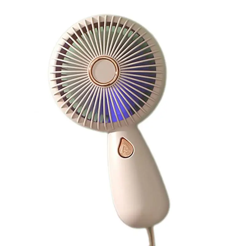 Kipas genggam kecil Mini, kipas genggam Mini dengan kebisingan rendah, kompak, dan portabel, pengisian USB, kipas genggam kecil, dengan lampu berkilau untuk perjalanan