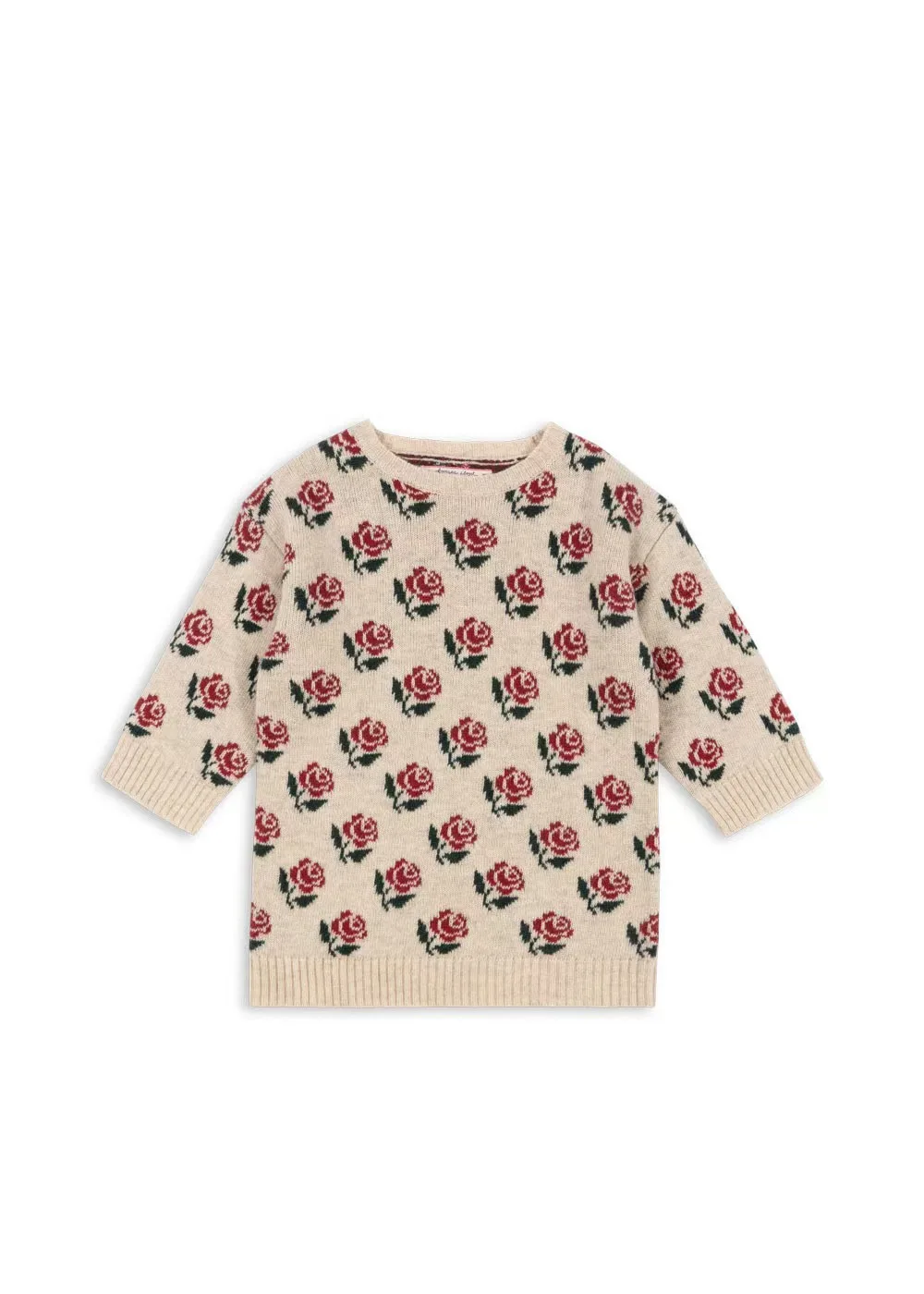 Camisola da menina 2025 outono e inverno nova impressão bonito e doce menina jaqueta de malha puro algodão vestido de malha roupas infantis