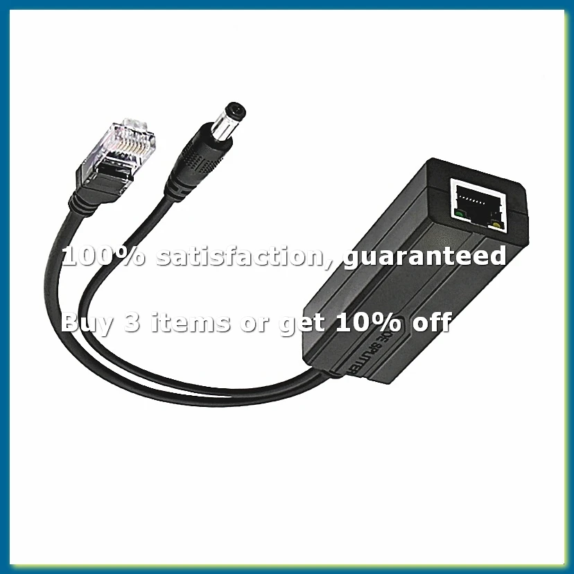 48V to 5V POE Splitter Adapter Active Adaptive Separator Isolated Injector DC 5.5x2.1mm Port for 100M Camera-AD33