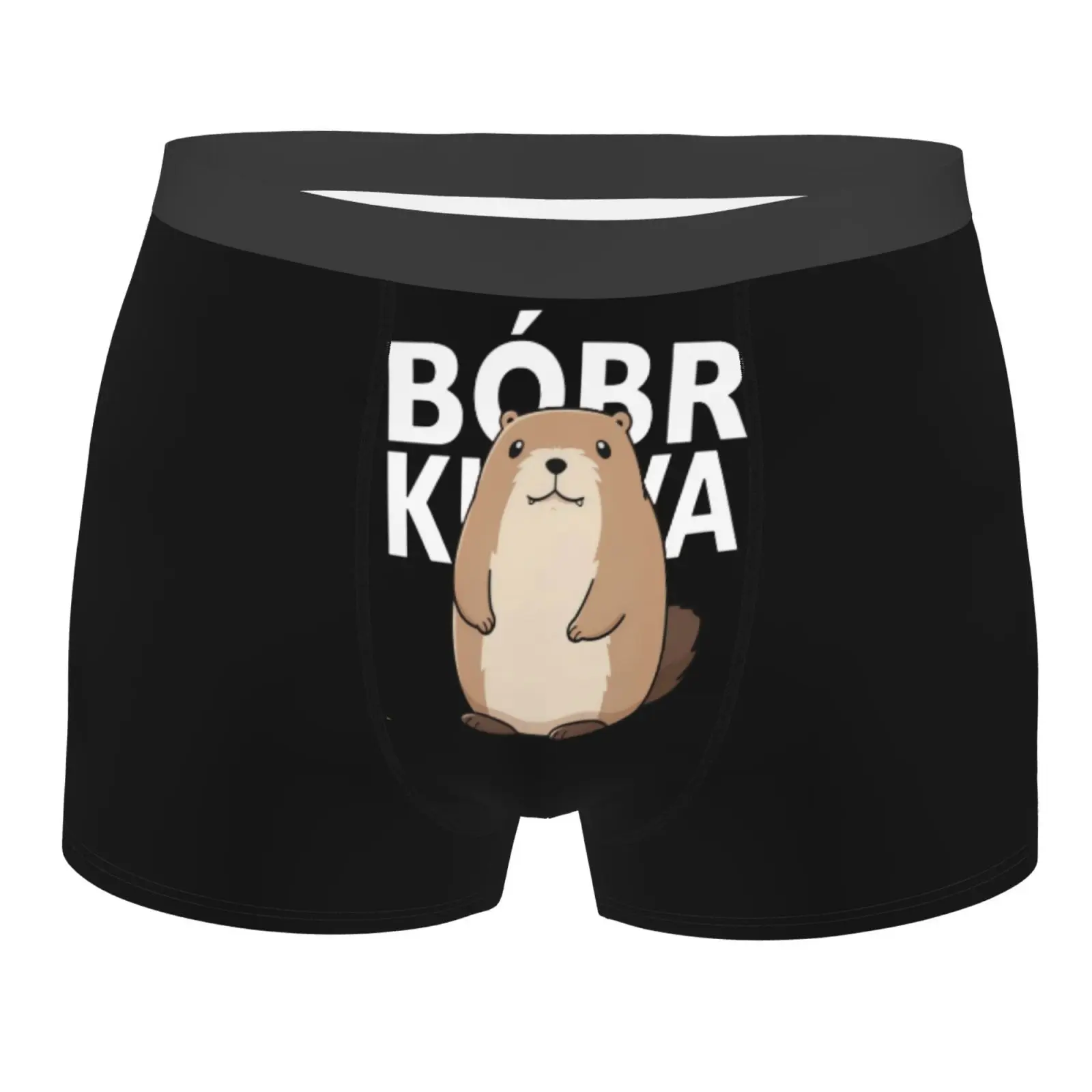 

Мужское нижнее белье с мультяшным принтом бобра, здоровые, мягкие, удобные, высококачественные мужские трусы, стильные, модные, повседневные спортивные трусики