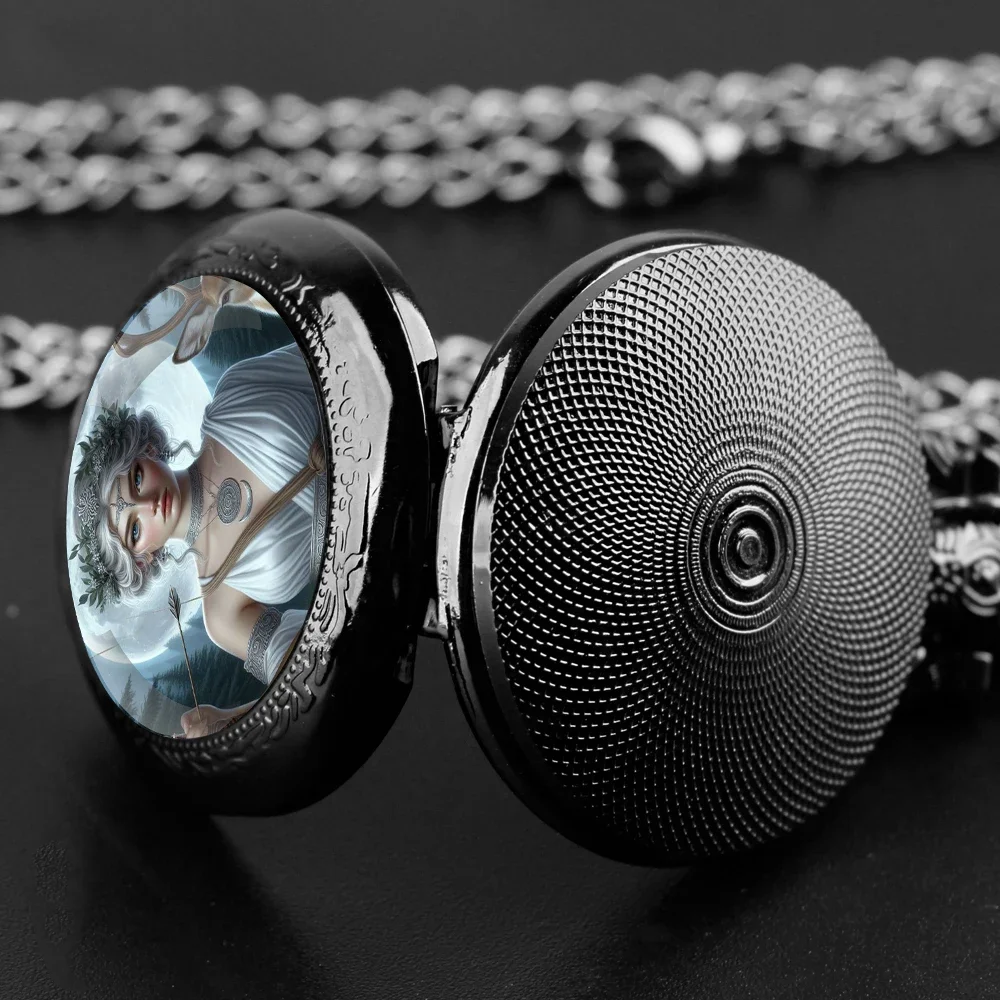 ساعة جيب كوارتز على شكل قبة زجاجية من Artemis Design بأرقام عربية وقلادة عتيقة للهدايا للرجال والنساء والأطفال