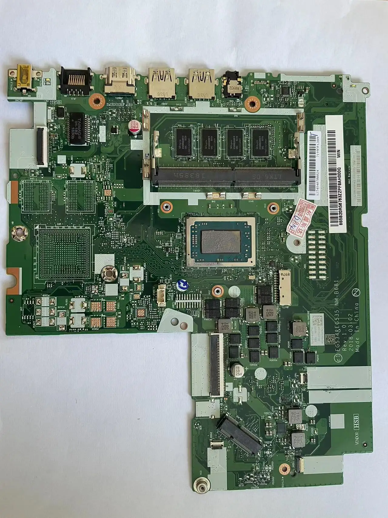 

FRU 5B20R56763 For Lenovo Ideapad 330-15ARR Laptop motherboard EG534/EG535 NM-B681 R3-2200U CPU 4G RAM DDR4 mainboard Test ok