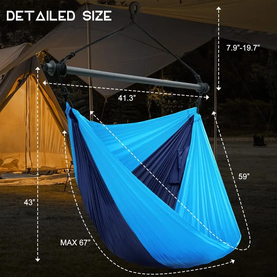 

Chair, Portable Outdoor Hanging Rope Swing, Max 500 Lbs, Collapsible and Lightweight Nylon Parachute Hammocks Chair for Indoor,