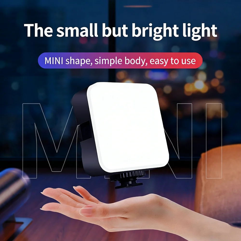 Luz de Relleno RGB de Bolsillo, Luz LED Portátil, Mini Luz de Relleno para Cámara, Teléfono Inteligente, para GoPro, Laptop, Selfie, Lámpara RGB Ajustable