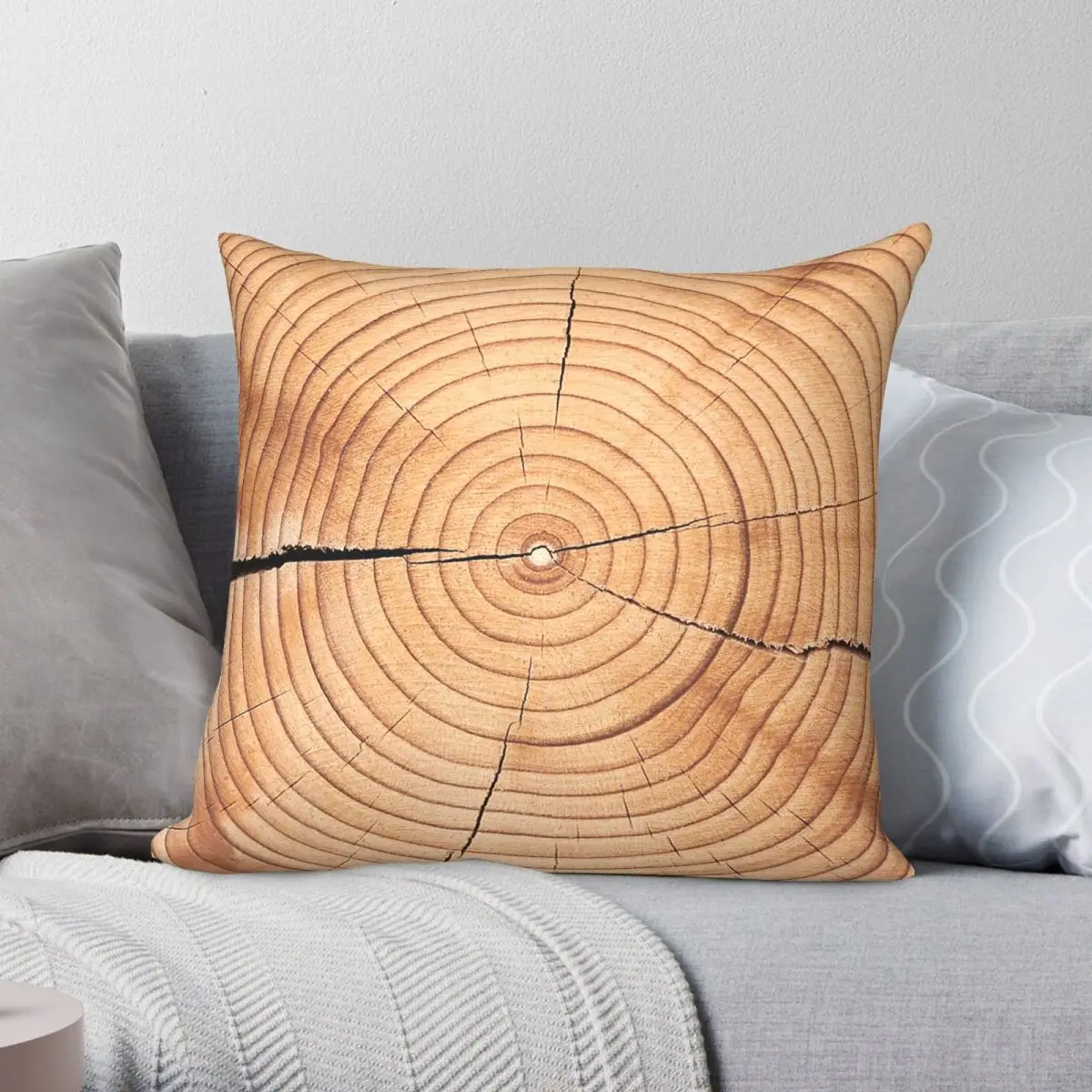 Natural Beauty Of Tree Rings Square Pillowcase Polyester Linen Velvet Creative Zip Decor Throw Pillow Case Home Cushion Cover