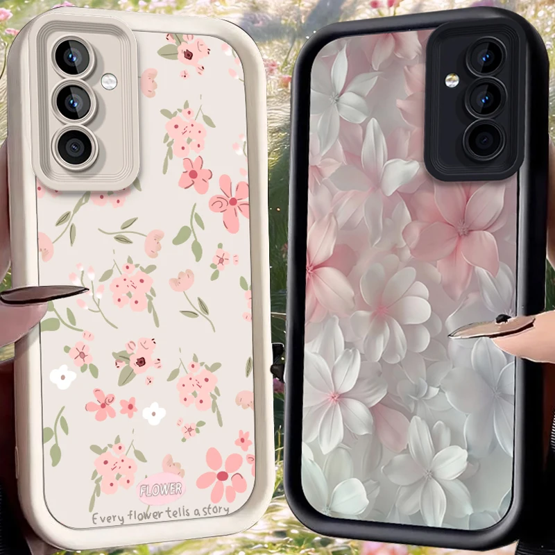 Soft Mist Pink Petal Case for Samsung Galaxy A37 A36 A35 A34 A33 A32 A26 A24 A23 A17 A16 A15 A14 A13 A12 4G 5G A07 A06 Cover