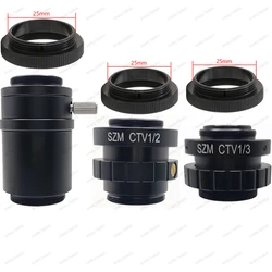 SZM CTV 1/2 1/3 1X CCD Adapter 0.3X 0.5X 1X C mount Lens For Zoom Trinocular Stereo Microscope HDMI VGA USB Camera
