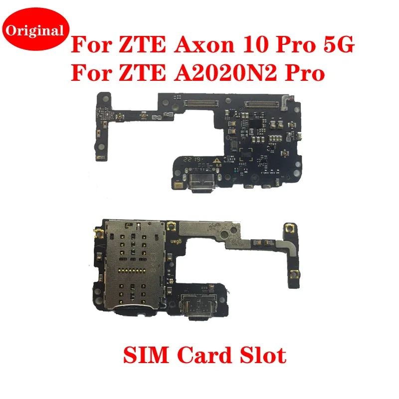 For ZTE Axon 10 Pro 5G A2020N2 Pro  USB Type-C Charging Dock SIM Card Slot Microphone Signal Pcb Board Repair Parts