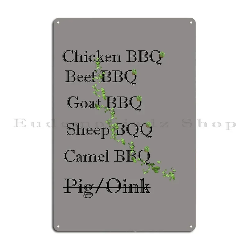 Funny Halal Pepper Bbq Timer Metal Sign Wall Cave Iron Painting Poster Cinema Tin Sign Poster