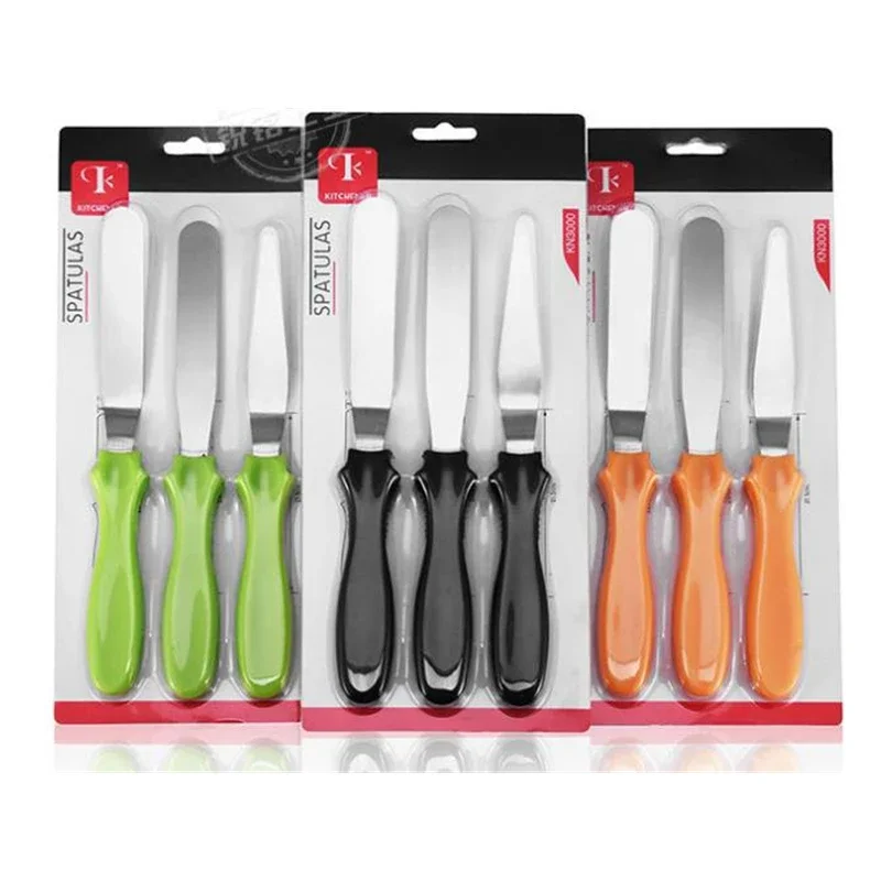 3pcs/set Spatula Blade Angled Espatula Cake Icing Spatula Smooth Filling Tool Cutter Set Wedding Valentine Baking Pastry Tool