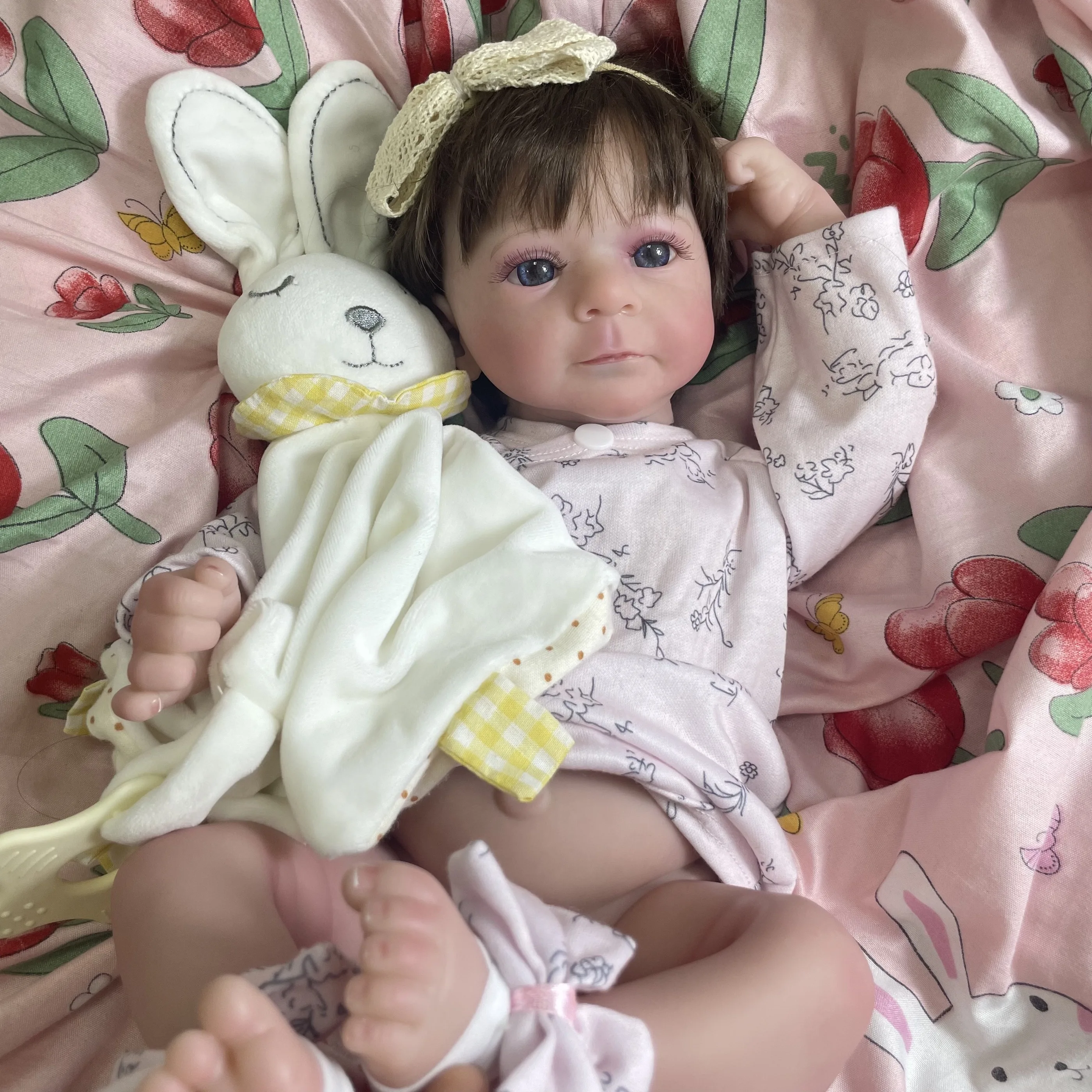 17 Inch 43CM Finished Reborn Dolls Felicia Full Silicone Vinyl Girl Body Lifelike Adorable Newborn Girl Best Christmas Gift