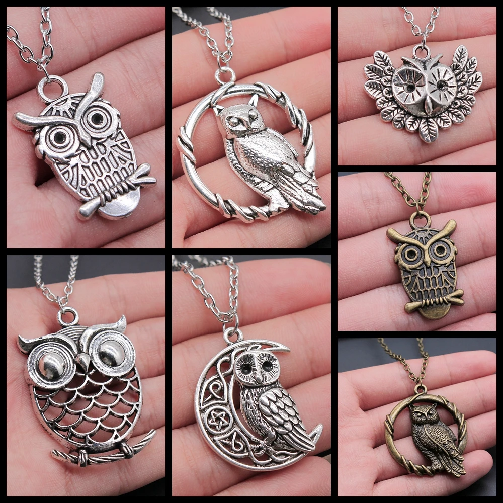 Owl Pendant Necklace For Women Men Long Chain Necklace Creative Party Jewelry Accessories Gift