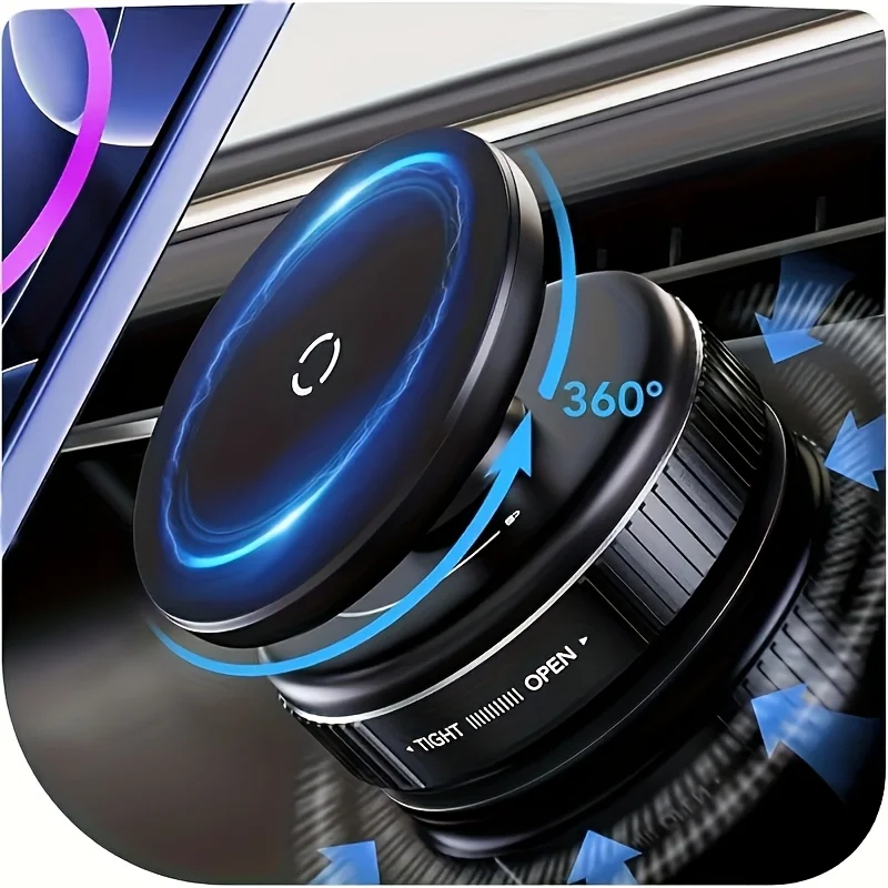 New Vacuum Magnetic Car Phone Holder, Foldable 360° Dual-Direction Adsorption Car Phone Mount