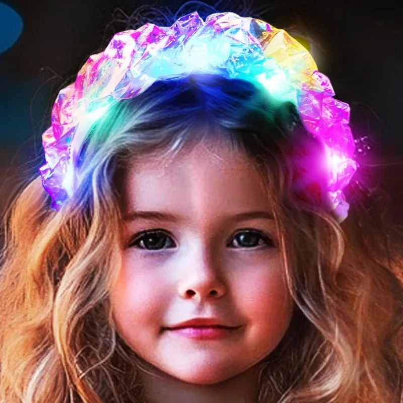 Повязка на голову Fashey Light Up, светодиодная светящаяся повязка для волос - мигающий красочный светильник для волос для девочек - товары для рождественской вечеринки, дня рождения