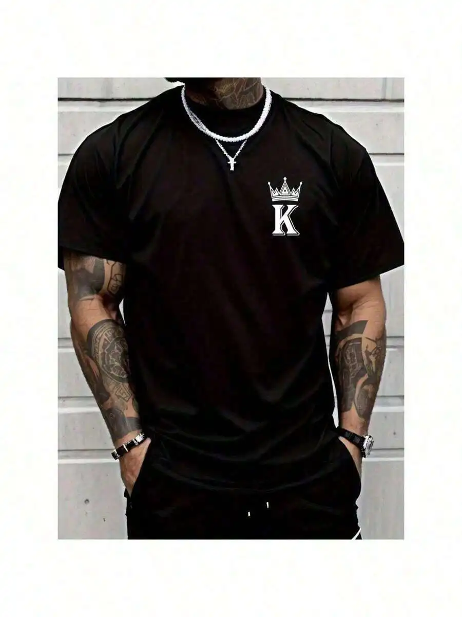 

Mens Cotton Crew Neck Short Sleeve T-Shirt Casual Solid Print Tee