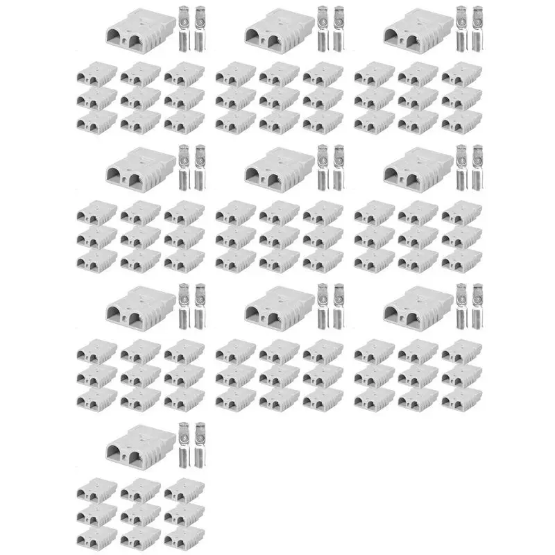 

【GIFT】100Pcs For Anderson Style Plug Connectors DC Power Tool 50A 12-24V 6AWG Double Pole With Copper Contact Power Connectors