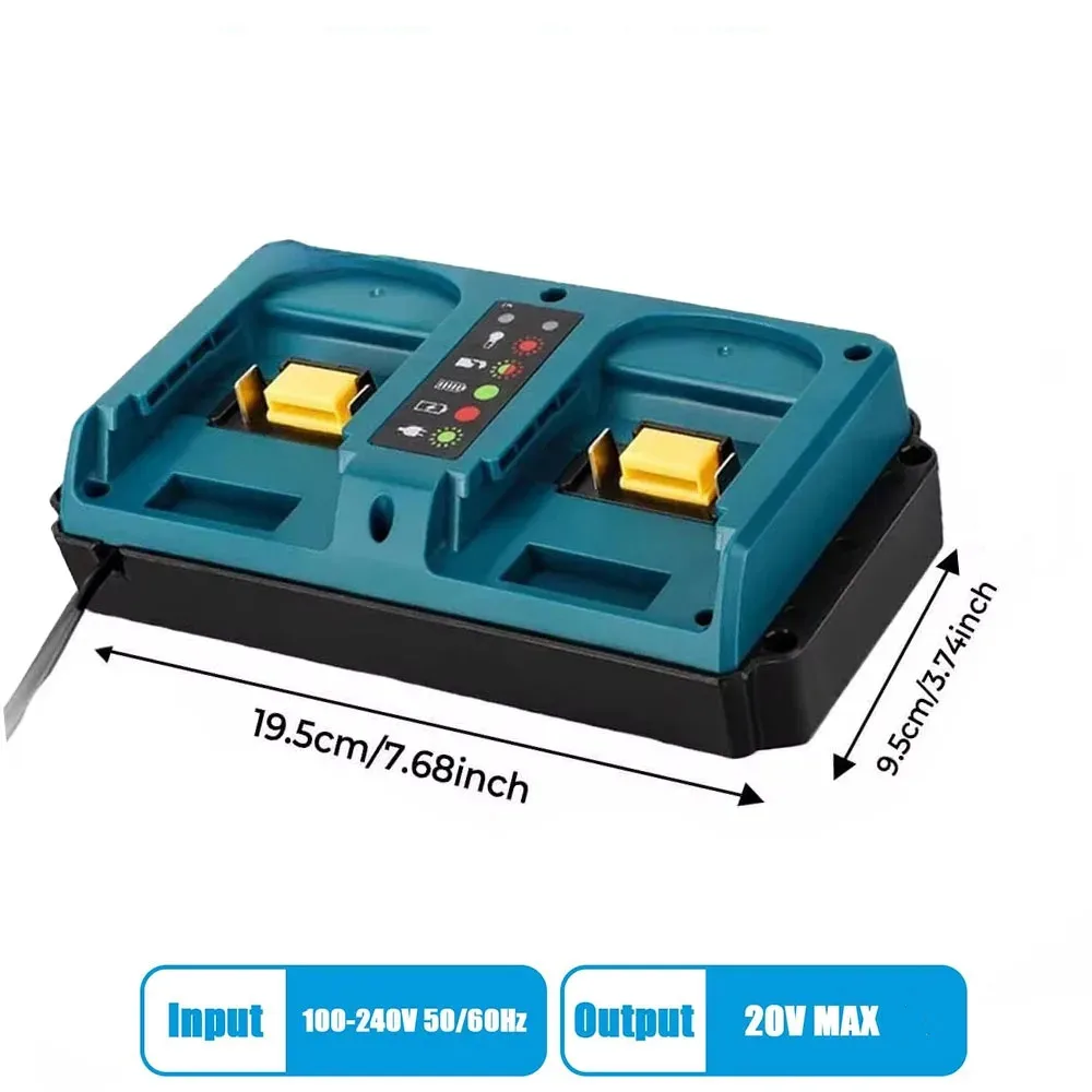 compatible with Makita Li-ion Battery Dual Port Charger For Makita 14.4V 18V Bl1815 BL1830 Bl1840 BL1860B BL1850B BL1430 DC18RC