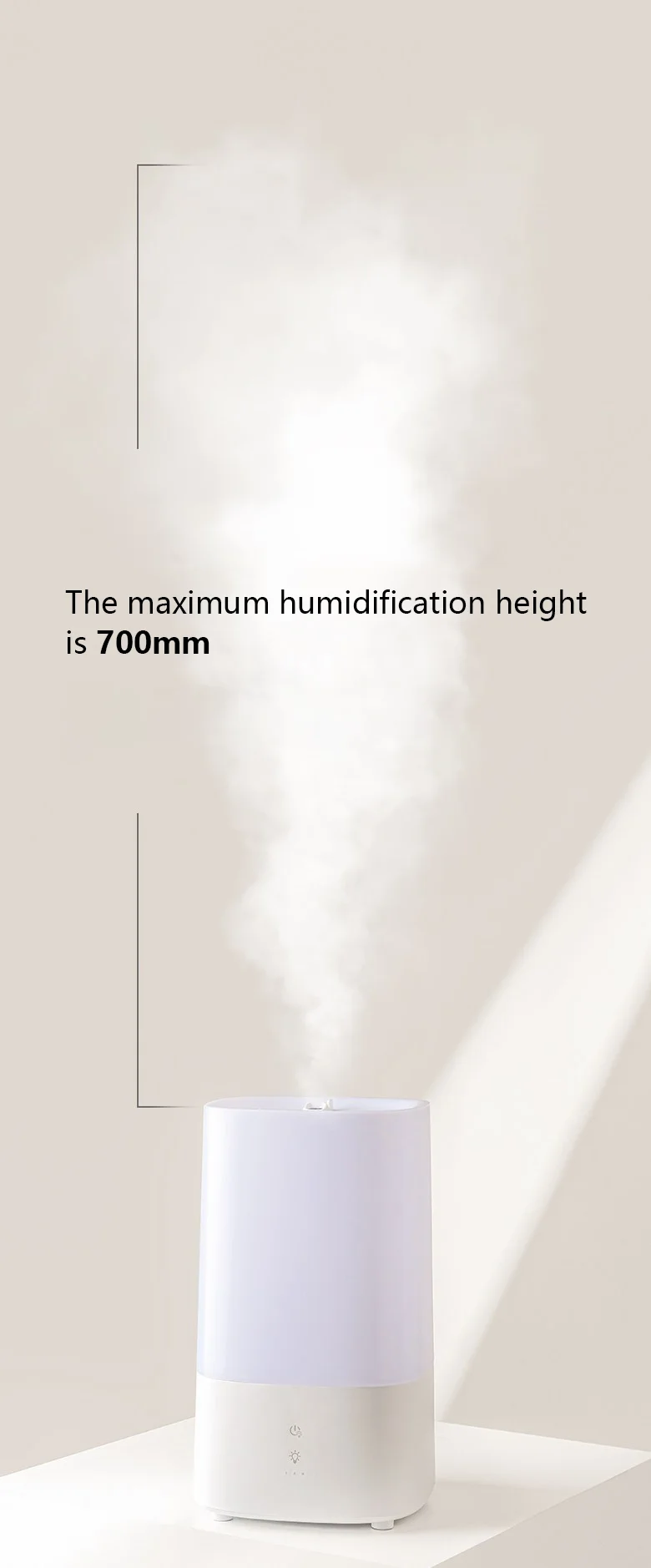 RUNAL 4L Top Fill Water Large Capacity Cool Warm Mist Smart Ultrasonic Air Humidifier With Led Light For Home Bedroom Baby Room