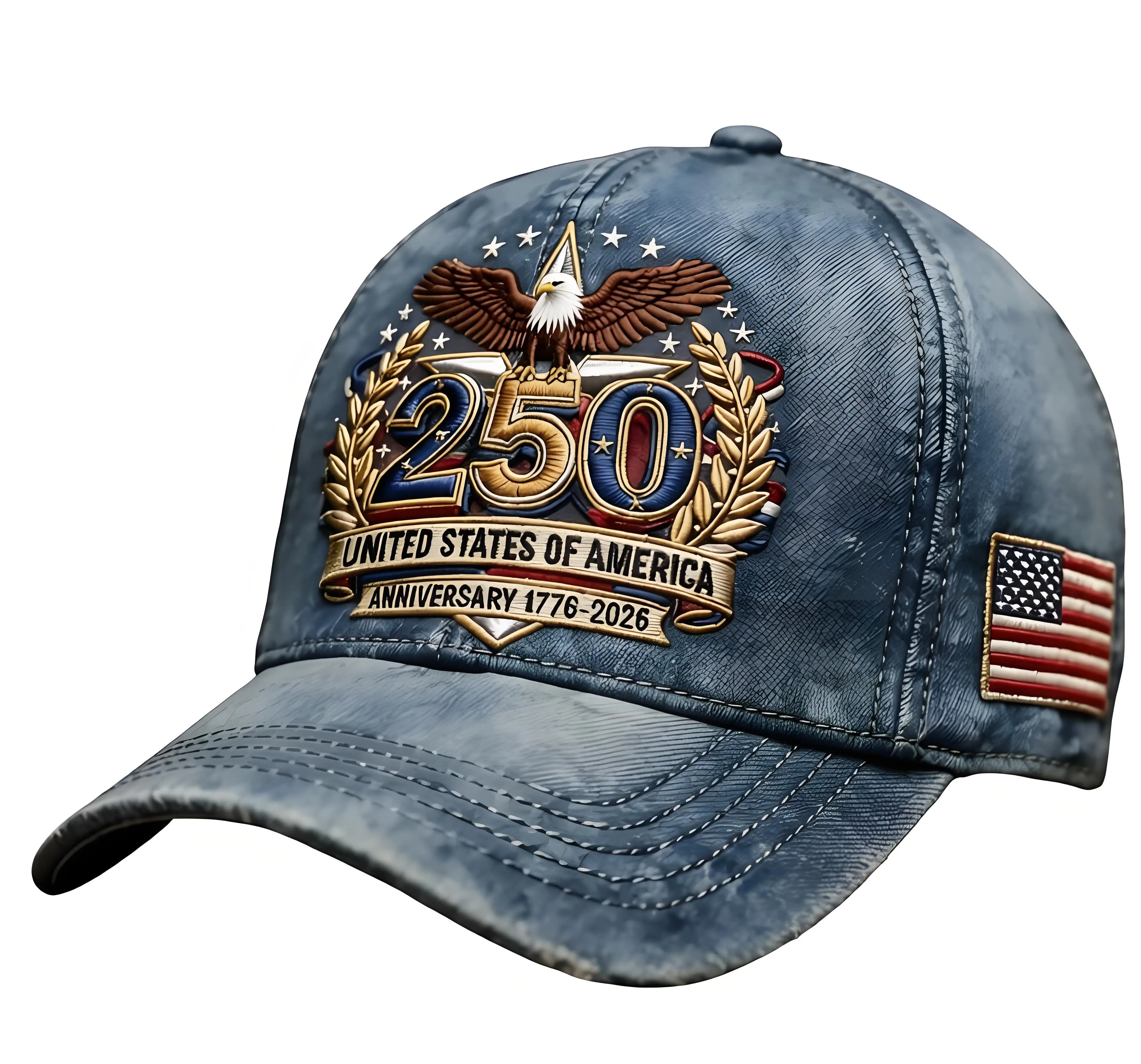 ‌Space RetroCyberpunk Baseball Cap USA 250th Anniversary Edition Patriotic Unisex Printed Hat for Football National Celebration