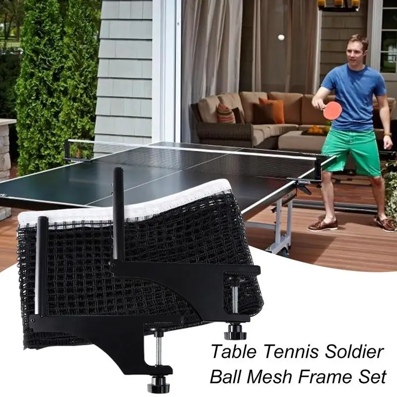 Ping Pong Net With Clamps Removable Type Ping Pong Net Clamps Anti Slip Net Frame Sturdy Table Tennis Equipment With Mesh For