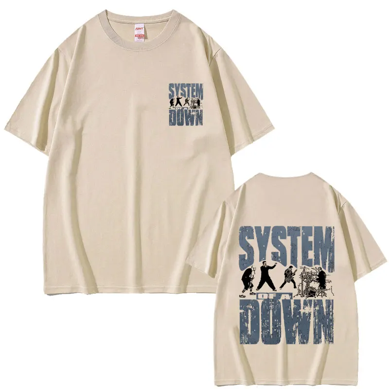 90s Vintage Rock Band System of A Down Graphic T-shirt Unisex Casual Cotton Tees Men Women Alternative Metal Music Short Sleeve