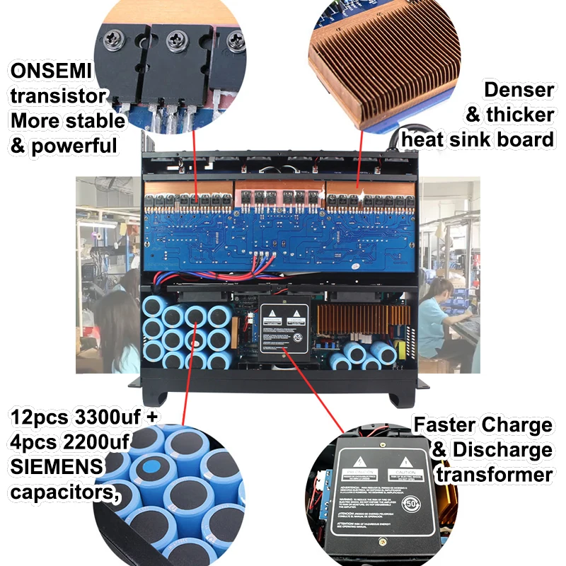 Entrega local atualizada 8 ventiladores traseiros DS-14K 2 canais amplificador subwoofer amplificador de 4000 watts