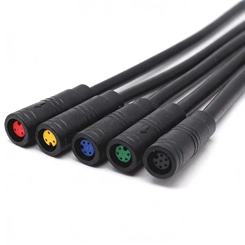 Waterproof Cable M6-2P3P4-Hole 5-Pin 6-Core Male/Female Connector with Injection Molded Housing and Wired Harness