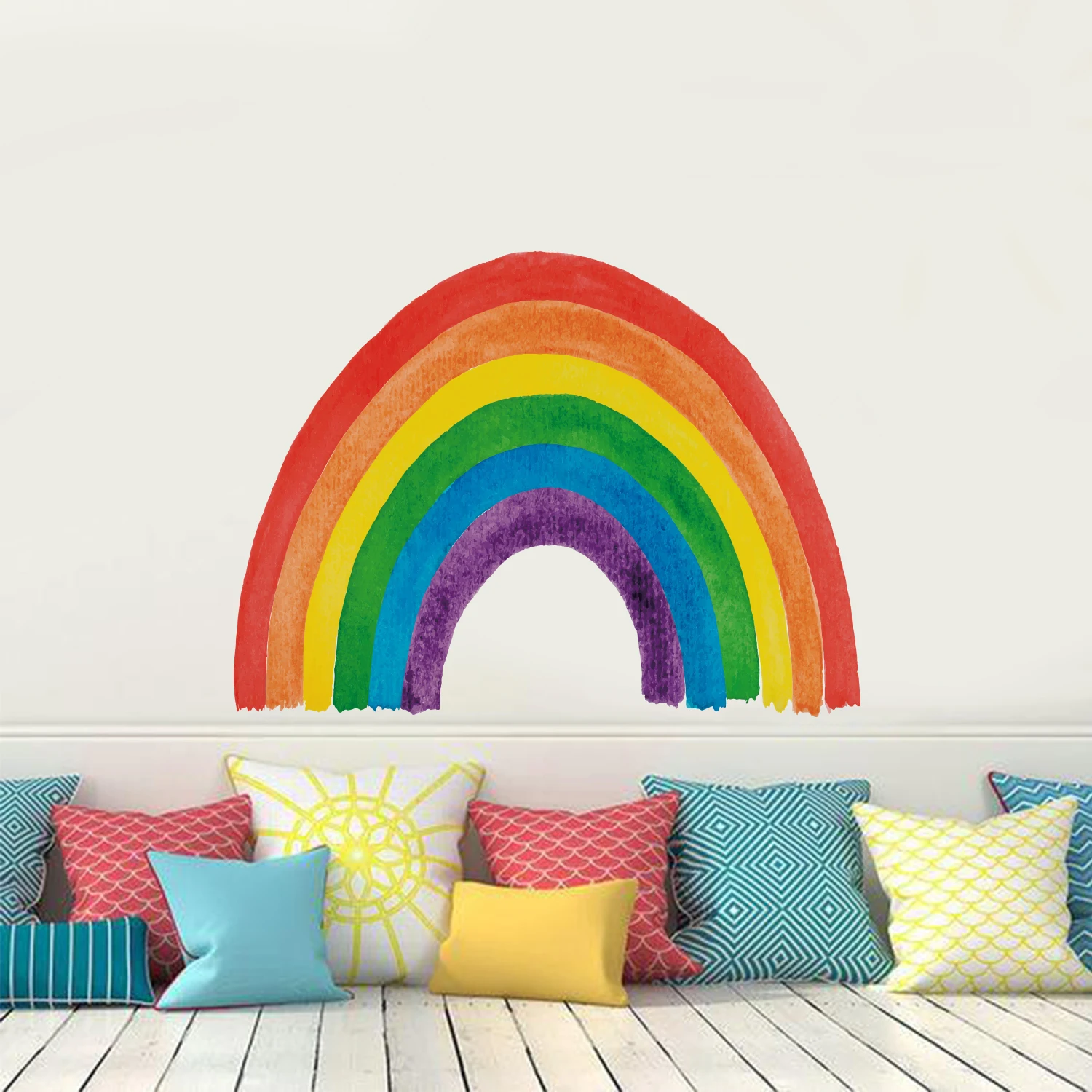 Cartoon Boho Rainbow Wall Sticker Wall Decals Home Decorations Color Mural Sticker Baby Living Bedroom Ornament Home Wallpaper