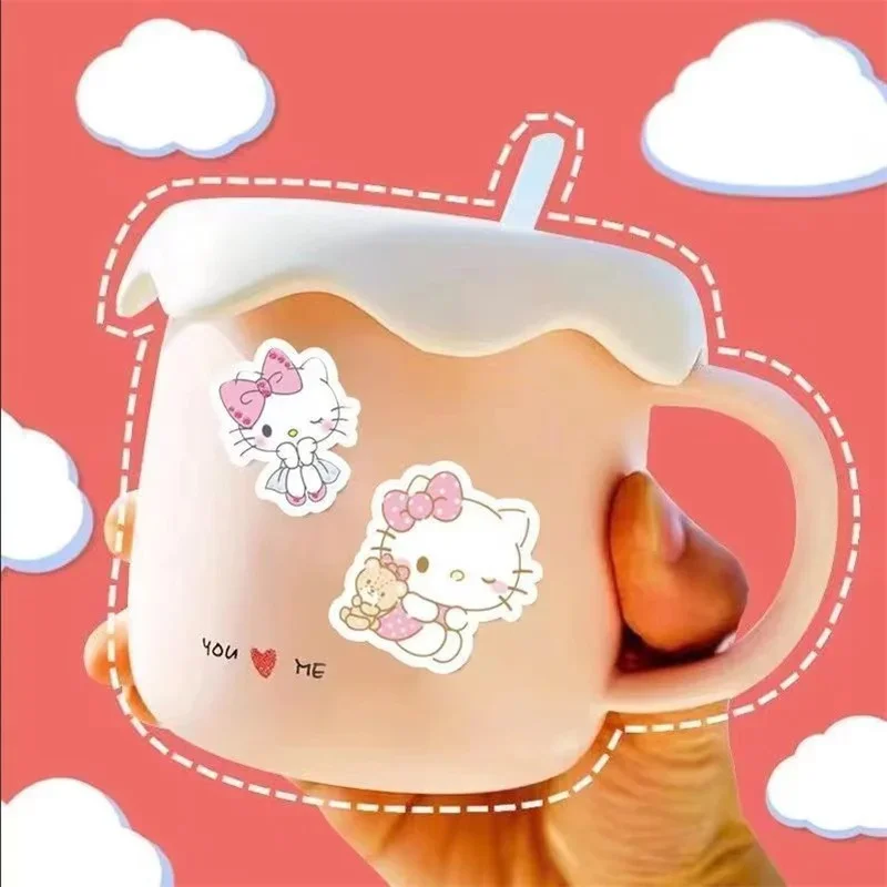 63pcs Anime Ins Hello Kitty Stickers Cute Melody Kuromi Stickers giocattolo Laptop valigia Sticker bambini natale festa di compleanno regalo