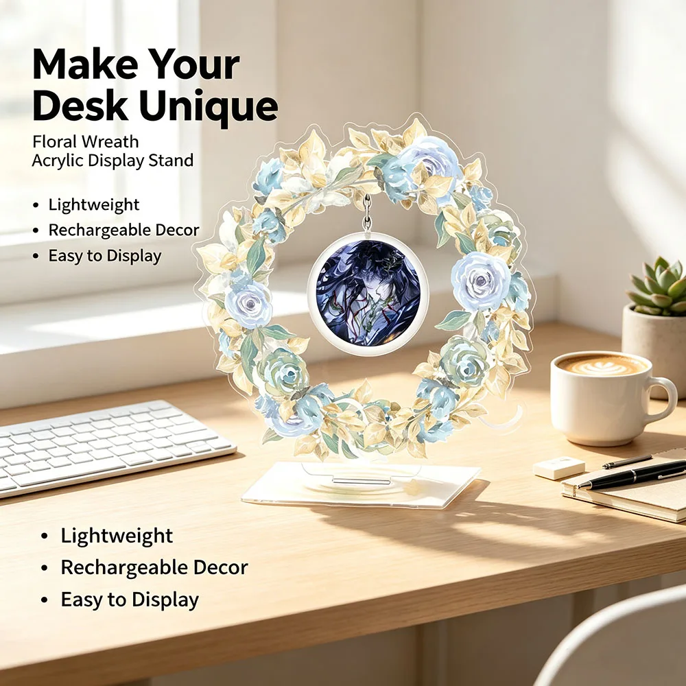 Anime Pin Collecting Display Frame Acrylic Wreath Shaped Hanging Badge Stand Tabletop Decor for Brooch Pin Ornament Storage