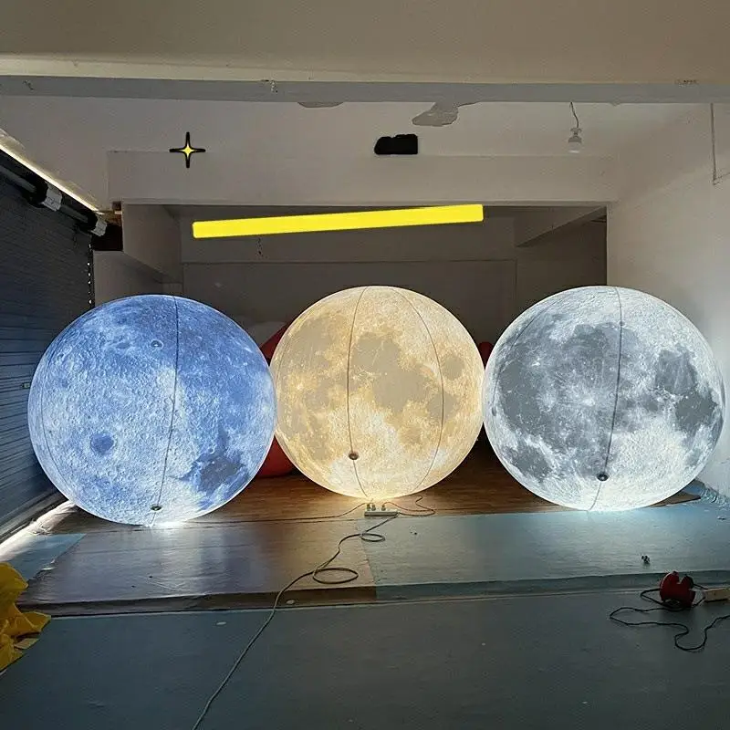 

Large Inflatable Moon PVC Sealed Planet Balloon for Ceiling Event Party Performance Stage Decoration Advertising Hanging Props