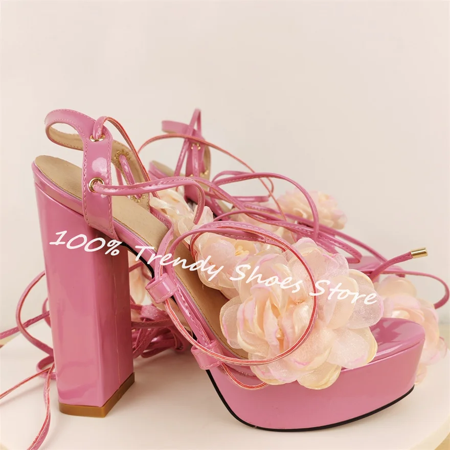 

Романтические женские сандалии с розовым ремешком на щиколотке и перекрестным ремешком, модельные туфли для свадебной вечеринки, женские туфли-гладиаторы на высоком каблуке с открытым носком и ремешком