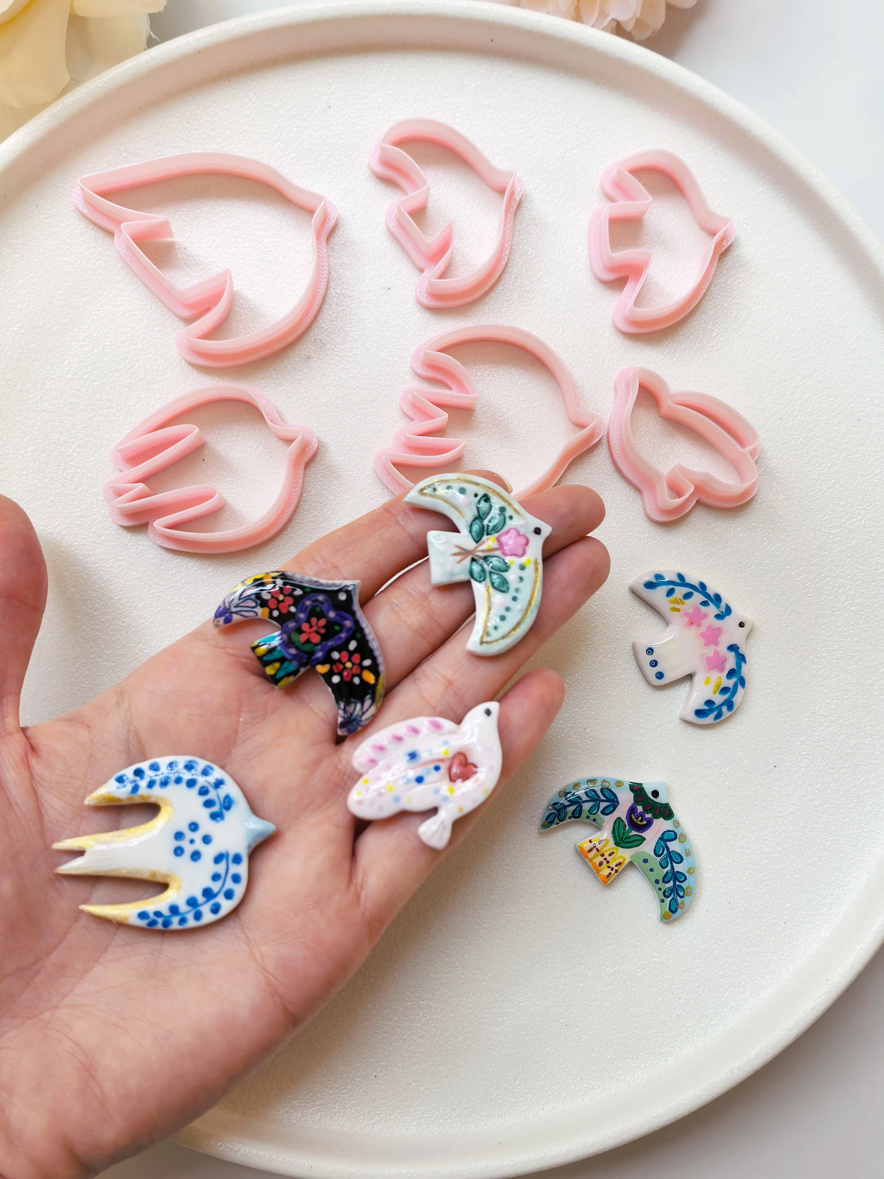 Folk Swallow Polymer Clay Cutter, Bird Soft Ceramic Earring Mold, DIY Handmade Earring Pendant Quick Modeling Craft Cutting Tool