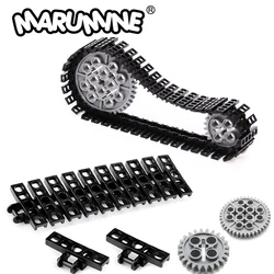 MARUMINE Technology Bricks Blocks 3873 88323 3711 War Military Tank Track Wheels Bulk Accessories MOC Christmas Toys DIY Gifts
