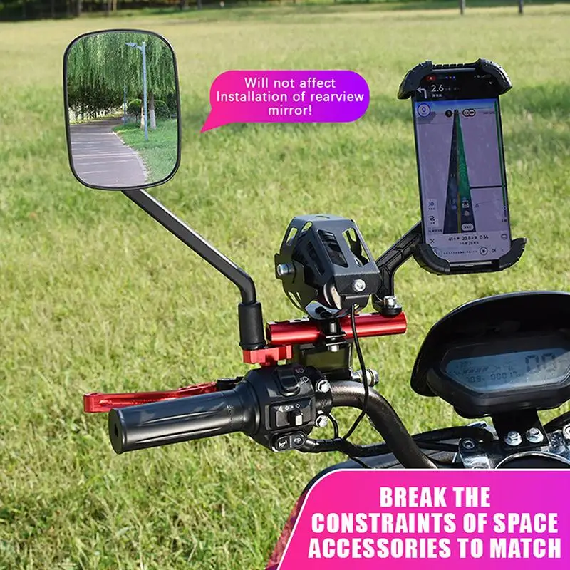 Aluminum Rearview Mirror Extender Bracket Multifunctional Mount For Motorcycle Scooter ATV Phone Holder Spotlight Accessory