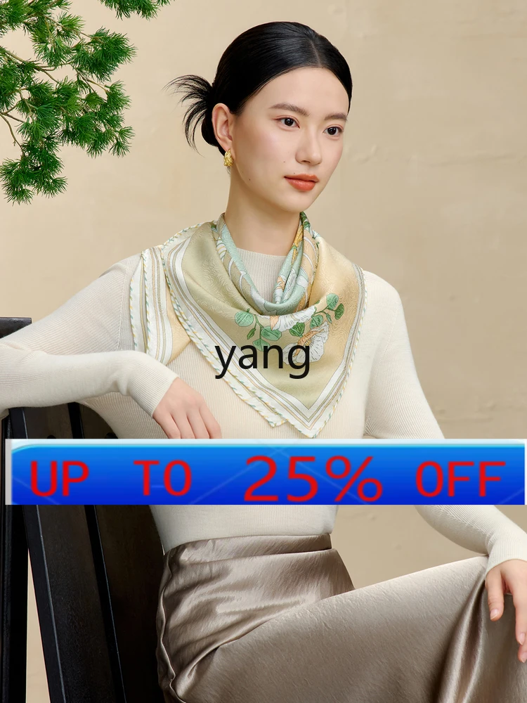 

LMM autumn and winter new mulberry silk jacquard silk double-sided large square scarf silk scarf women