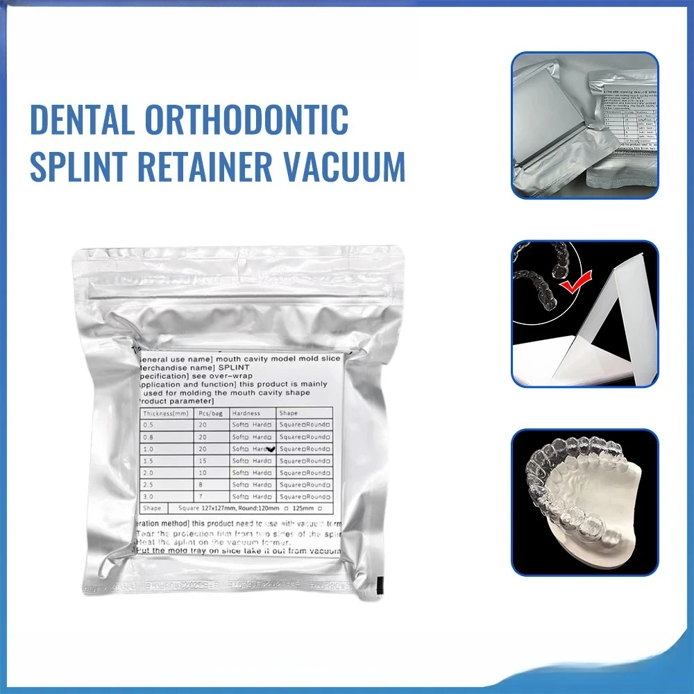 Dental Vacuum Forming Sheets Orthodontic Retainer Slice Square Hard Soft 0.6/0.8/1.0/1.5mm Lab Splint Thermoforming Materials - view 3