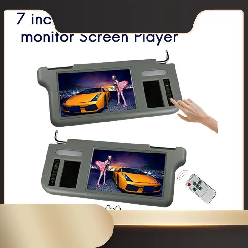 

7Inch Gray Car Right Sun Visor Rear View Mirror Screen LCD Monitor 2 Channel Video Replacement