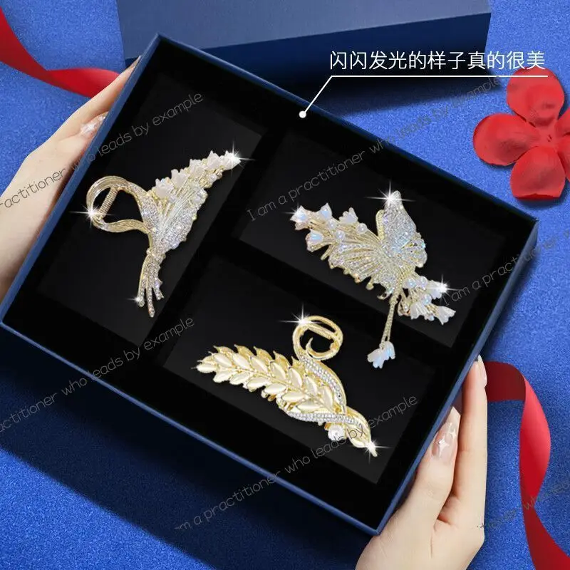 Bow hairpin, female back of head, hair disc, grab clip, advanced sense, exquisite fringed shark birthday gift for girlfriend
